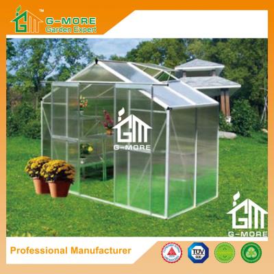 China 4'x8'x6.7'FT Silver Color Double Door Traditional Series Aluminum Greenhouse for sale