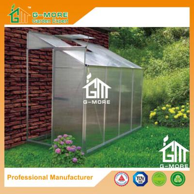 China 8'x4'x6.7'FT Silver Color Single Door Wall Lean-To Series Garden Greenhouse for sale