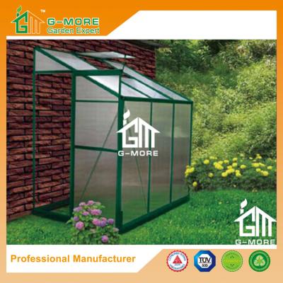 China 6'x4'x6.7'FT Green Color Single Door Wall Lean-To Series Garden Greenhouse for sale