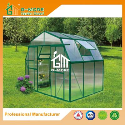 China 4'x8'x7'FT Green Color Double Door Barn-L Style Garden Greenhouse for sale