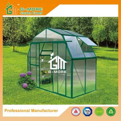 China 4'x8'x7'FT Green Color Double Door Barn-L Style Garden Greenhouse for sale