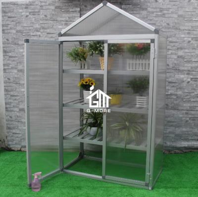 China 108x55x198cm Silver Color Double Door Nursery Series Aluminum Greenhouse for sale