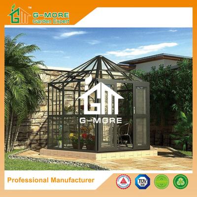 China 320 X 283 X 275CM Dark Grey Color Easy Assembly Removable Aluminum Greenhouse for sale