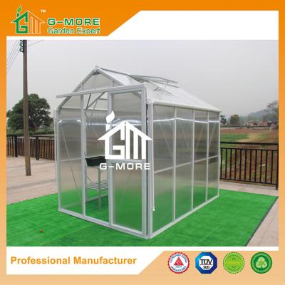 China 258X191X218CM White Color Imperial Series Single Door Polycarbonate Greenhouse for sale