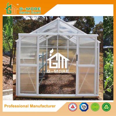 China 319X253X250CM White Color Imperial Series Double Door Polycarbonate Greenhouse for sale