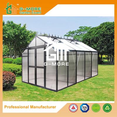 China 319X253X250CM Black Color Imperial Series Double Door Aluminum Greenhouse for sale