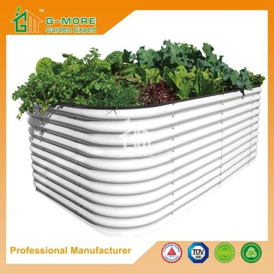 China 90X90X45cm Ivory Color Easy Assembly Galvanized Steel Raise Garden Bed for sale