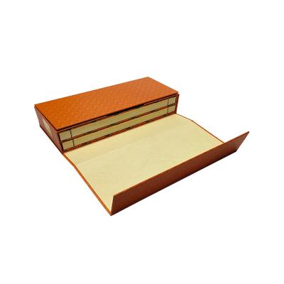 China Handmade Custom Orange Holy Scripture Self Folding Paper Book Cover for sale