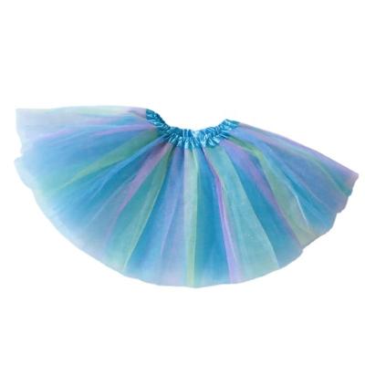 China Anti-wrinkle fashion blue rainbow ballet tutu for girl skirt for sale