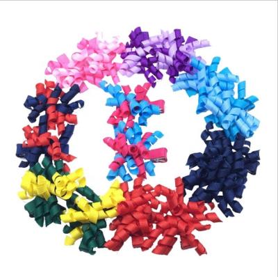 China Colorful clips 2inch girl korker bows hair clip for sale