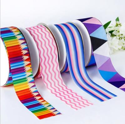 China High tenacity fashion polyester tape 3 inch 75 mm printing grosgrain ribbon decoration for sale