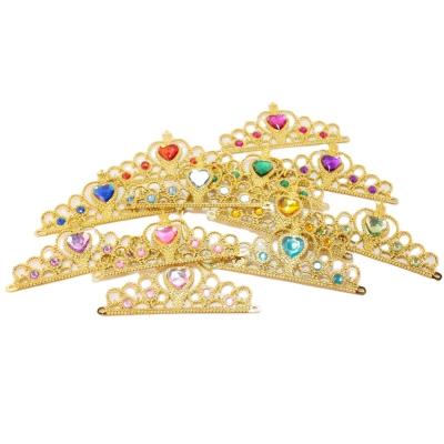 China PLASTIC Princess Anna Elsa Dress Up Party Plastic Gold Tiara Crown For Girls for sale