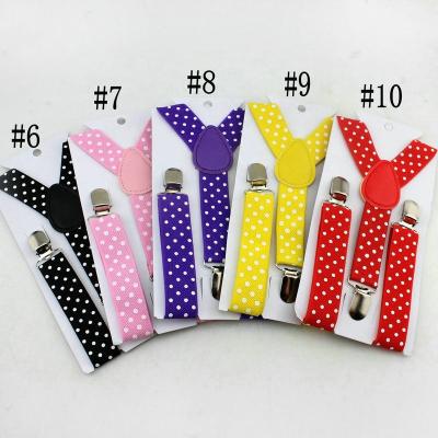 China Polyester+elastic+fabric Brand Fashion Polka Dot Suspender Y-Back Removable Boys And Girls Kids Elastic Suspender for sale