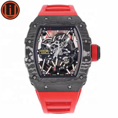 China Water Resistant Mens Watch Wrist Hollowed Out Luxury Rolexeble Carbon Fiber Case RM Watches Top Quality for sale