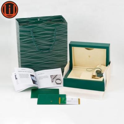 China Handmade High Quality Stock Packaging Rolexables Wooden Green Watch Boxes for sale