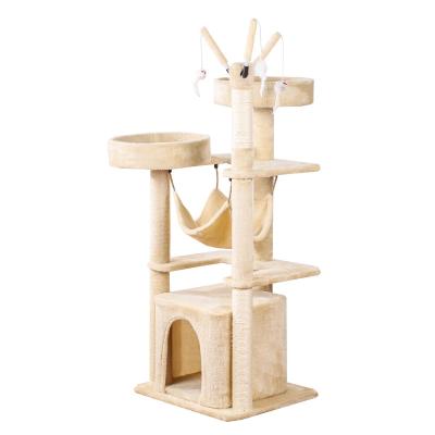 China SPT Viable Cat Scratching Post for Wall Large Cat Scratcher Tree Tower Wooden Large Cat Tree House for sale