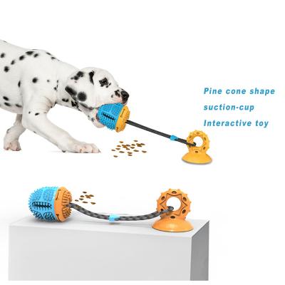 China SPT TPR Pet Viable Pet Chewing Dog Toys Durable Pet Ball Interactive Toys With Sucker Rope For Dog for sale