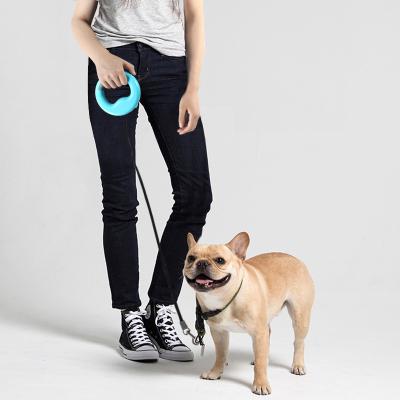 China Quick Release SPT Upgraded 3M Retractable Pet Leash Dog Traction Rope with Rechargeable LED Night Light for sale