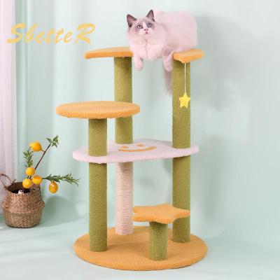 China SPT Cat Climbing Scratching Toy Solid Pet Furniture Sustainable Luxury Small Cat Tree Wooden Room for sale