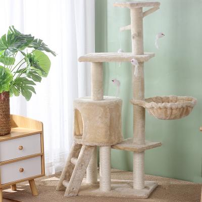 China Viable Wholesale Manufacturer Customized Big Pet Cat Sisal Scratching Tree House Eco-friendly SPT Cat Tree for sale