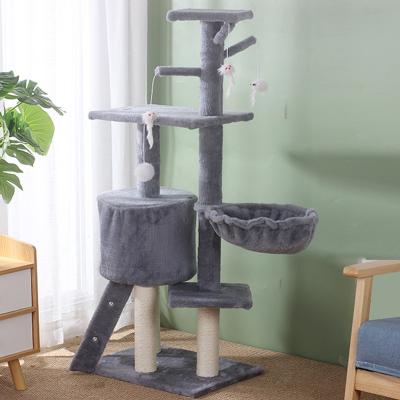 China Tower Viable Cat Tree House Wooden SPT Cat Scratching Post Large Cat Scratcher for sale