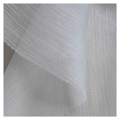 China Antistatic 100 Polyester 20DX63D 55gsm Pure Sheen Pleated Organza Fabric for sale