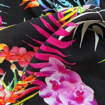 China 2022 hot sale anti-static high quality soft floral print texture rainforest anti-static viscous fabric for sale