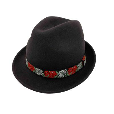 China High Quality Popular Music Rock Hat Gentleman Jazz Fedora British Small Brim Hat Sale Dobby Men Fashion Warm Wool Felt Hat for sale