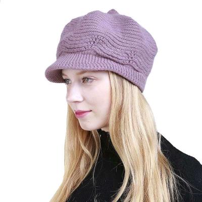 China JOINT Wholesale Women Fashion Warm Hat Cap Winter Knit Rabbit Fur Hats for sale