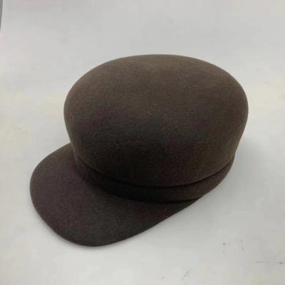 China New Fashion Dobby Girl's 100% Short Brim Wool Felt Riding Hats Caps Leisure British American Female Cap Classic Design for sale