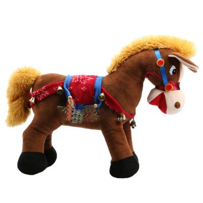 China Plush Brown Horse Animal Stuffed Toys Doll Wholesale Children's Gifts Birthday Gifts for sale