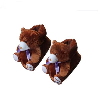 China Flat Bottom Cute Non Slip Cotton Shoes Bear Thermal Bag With Cotton Slippers Cartoon Winter Home Slippers Wholesale All Sizes Available For Women for sale