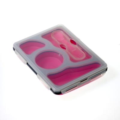 China Sustainable Food Storage Containers Collapsible Silicone Lunch Bento Box  Free for outdoor for sale