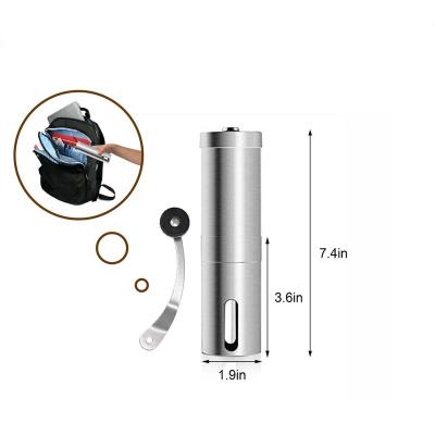 China Manual Stainless Steel Coffee Grinder, Mini Portable Home Kitchen Travel Stainless Steel Coffee Bean Grinder for sale