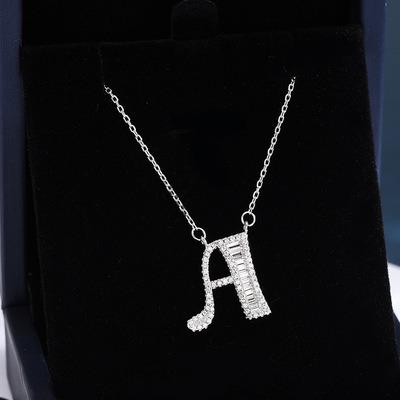 China Europe and America S925 sterling silver letter surname necklace an English name girl accessories clavicle pendant chain for sale