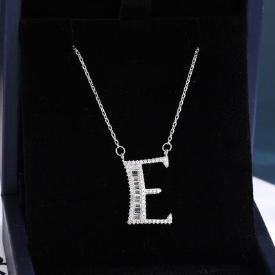 China Sterling Silver English Europe and America Letter Necklace Family Name Girl Accessories Clavicle Pendant Chain S925 E for sale