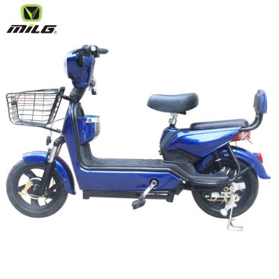 China Bluetooth speaker +led lights wholesale custom 14 inch e-bike 48v 350w sepeda listrik selis with basket for sale