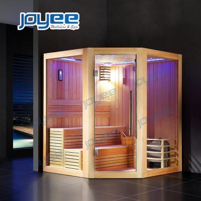 China Computer Control Panel JOYEE China Manufacture Indoor Sauna Room with Sauna Heater Custom Wooden Sauna Cabin with LED Lights and Control Panel for sale