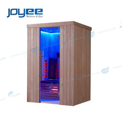 China New Design Leather Balcony Indoor Home Infrared Home Sauna Bath Price JOYEE 2 Computer Control Panel Couples Lovers Couples Lovers Price for sale