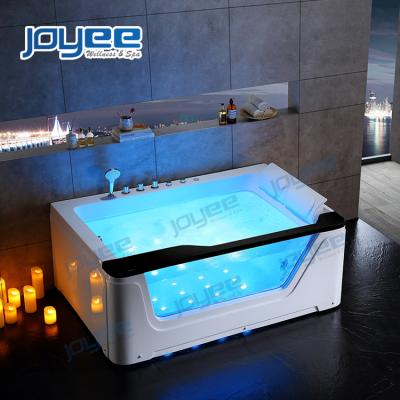 China JOYEE Modern Cheap Price Stained Glass Indoor Hot Tub Spa 2 People Indoor Whirlpool Bathtub For Adults With Massage Jets for sale