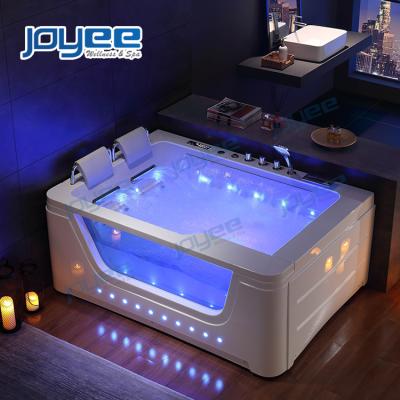 China JOYEE China Manufacturer 2 People Spa Massage Modern Luxury Whirlpool Bathtub Hot Tub With Stained Glass for sale