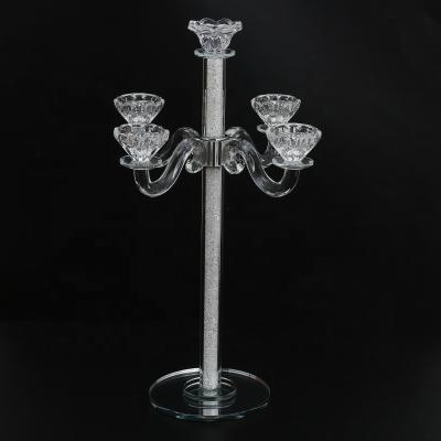 China Unique Design Hot Selling Crystal Candelabra Custom Made From Weddings Amazon for sale