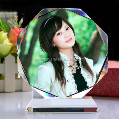 China Global Glow Customized Personality Digital Crystal Photo Frame DIY Crystal Photo Frame For Gifts for sale