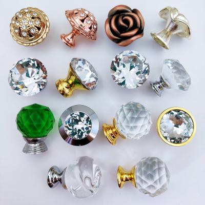 China Modern Unique Fashion Crystal Drawer Door Handle Cabinet Knobs Office Handles Knobs on Sale for sale