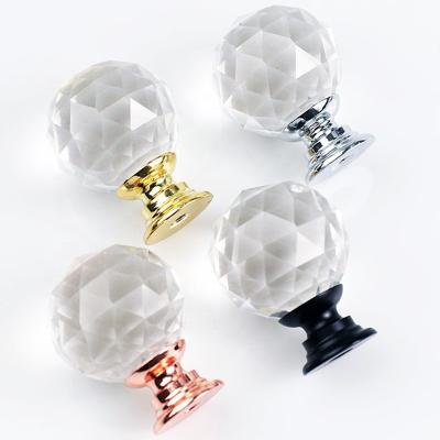 China Modern Elegant European Style Crystal Drawer Door Handle Cabinet Knobs Handles Knobs for sale