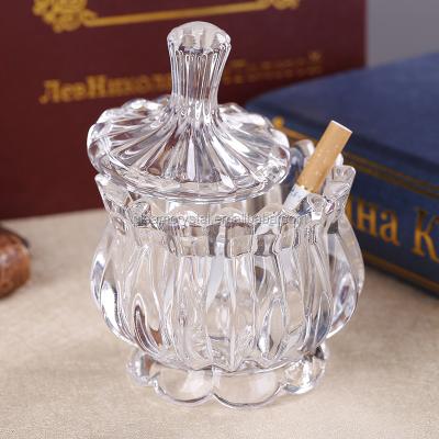 China Modern Design Decoration Crystal Glass Ashtray For Business Global Home Gifts for sale