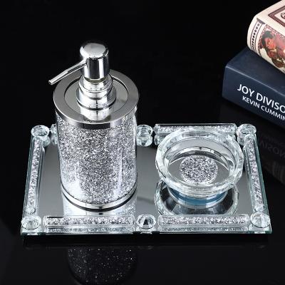 China Wholesale Hot Viable Gold Silver Crystal Washing Set Bathroom Factory Direct Sales for sale