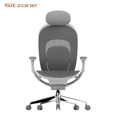 China Adjustable Modern Ergonomic White Work Computer Manager Office Executive Office Mesh Chair (Height) for sale