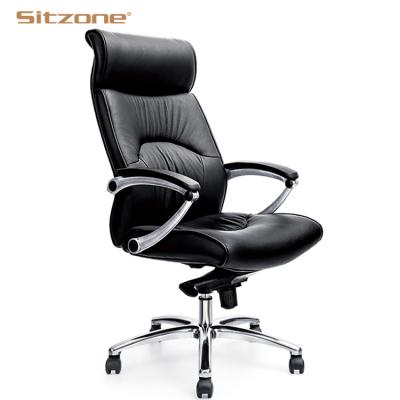 China (Size) High Sitzone Executive Office Leather Chairs Adjustable Back Lumbar Support Ergonomic Office Chair Leather for sale