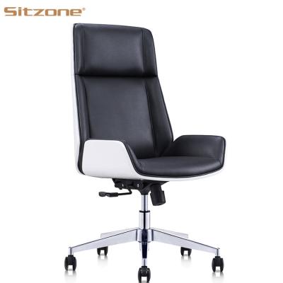 China (Height) 2021 New Model High Back Leather Adjustable Chair With Wood Veneer for sale